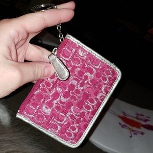 pink coach coin purse